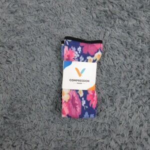 Viasox Socks Womens L Multicolor Knee High Compression Bamboo Polyester NWT
